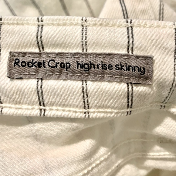 Citizens of Humanity white stripe Rocket Crop High rise ankle skinny jeans 25 XS - Picture 9 of 10